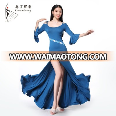 New long skirt practice belly dance costume dress for women