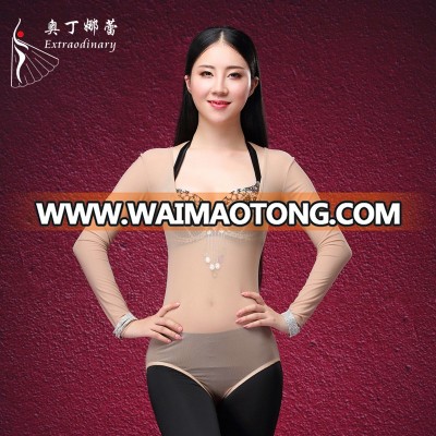 Women Sexy Long Sleeves Dancewear Bodysuit Belly dance Leotard